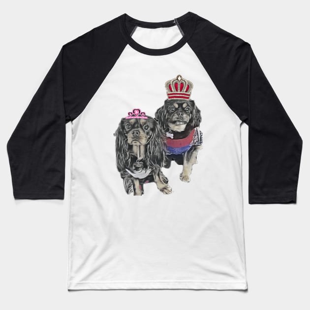 Tia and Teddy the cavaliers Baseball T-Shirt by Walters Mom